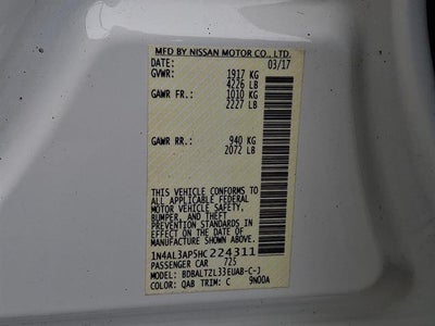 2017 Nissan Altima 2.5 SL 4dr Sedan