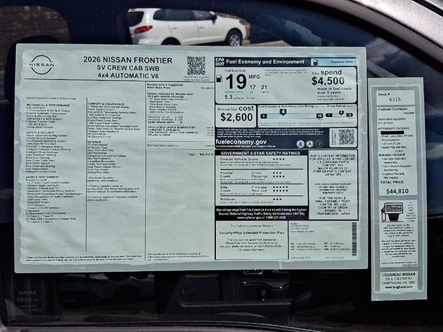 2026 Nissan Frontier Crew Cab SV 4x4