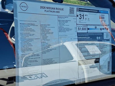 2026 Nissan Rogue Platinum